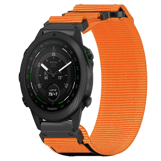 For Garmin MARQ Golfer Gen 2 22mm Nylon Hook And Loop Fastener Watch Band(Orange) by bashfashion