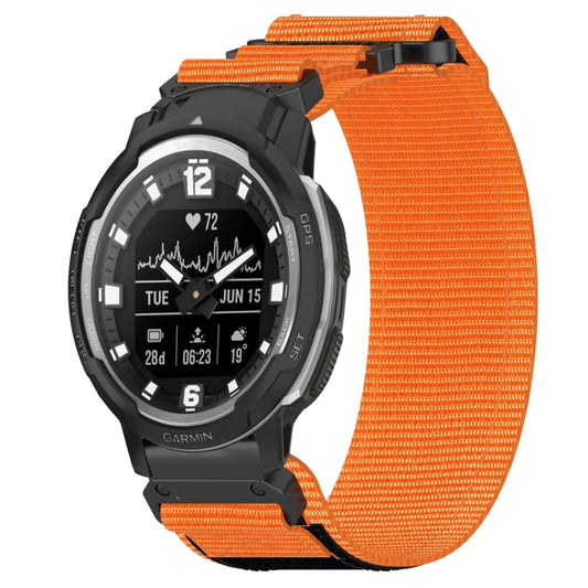For Garmin Instinct Crossover 22mm Nylon Hook And Loop Fastener Watch Band(Orange) by bashfashion