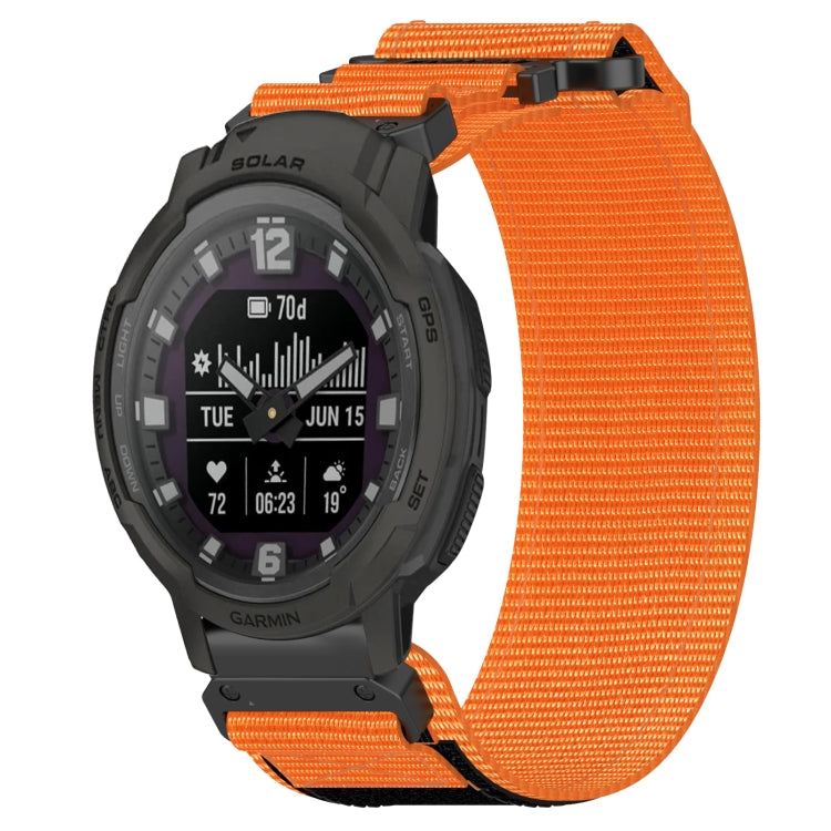 For Garmin Instinct Crossover Solar 22mm Nylon Hook And Loop Fastener Watch Band(Orange) by bashfashion