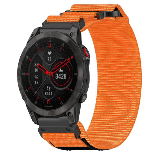 For Garmin EPIX Gen 2 22mm Nylon Hook And Loop Fastener Watch Band(Orange) by bashfashion