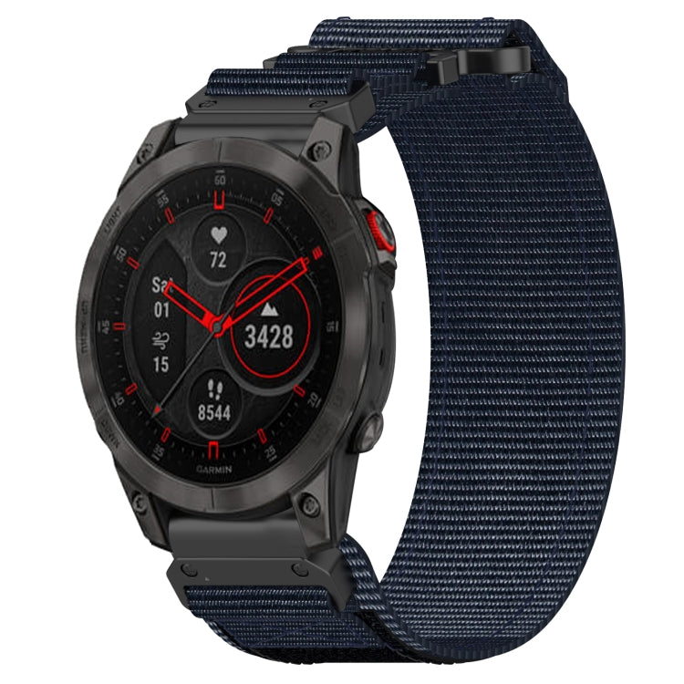 For Garmin EPIX Gen 2 22mm Nylon Hook And Loop Fastener Watch Band(Blue) by bashfashion