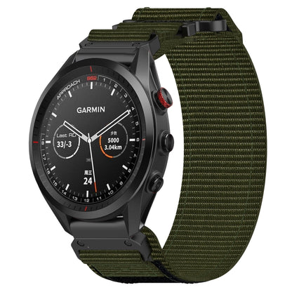 For Garmin Approach S62 22mm Nylon Hook And Loop Fastener Watch Band(Army Green) by bashfashion