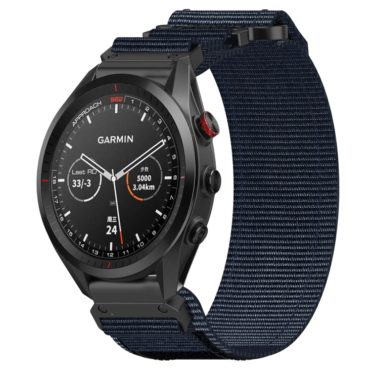 For Garmin Approach S62 22mm Nylon Hook And Loop Fastener Watch Band(Blue) by bashfashion