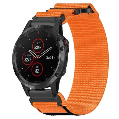 For Garmin Fenix 5 Plus 22mm Nylon Hook And Loop Fastener Watch Band(Orange) by bashfashion
