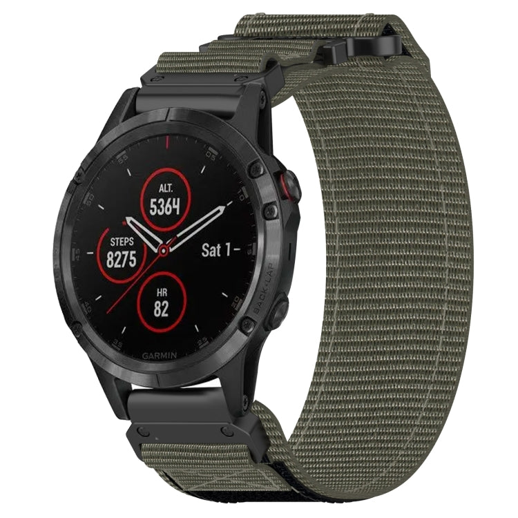 For Garmin Fenix 5 Plus 22mm Nylon Hook And Loop Fastener Watch Band(Grey) by bashfashion