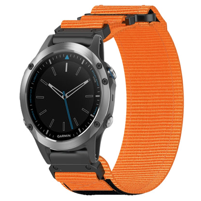 For Garmin Quatix 5 22mm Nylon Hook And Loop Fastener Watch Band(Orange) by bashfashion