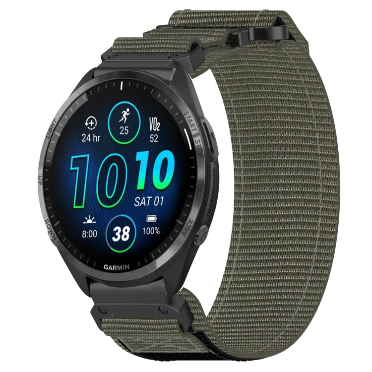 For Garmin Forerunner 965 22mm Nylon Hook And Loop Fastener Watch Band(Grey) by bashfashion