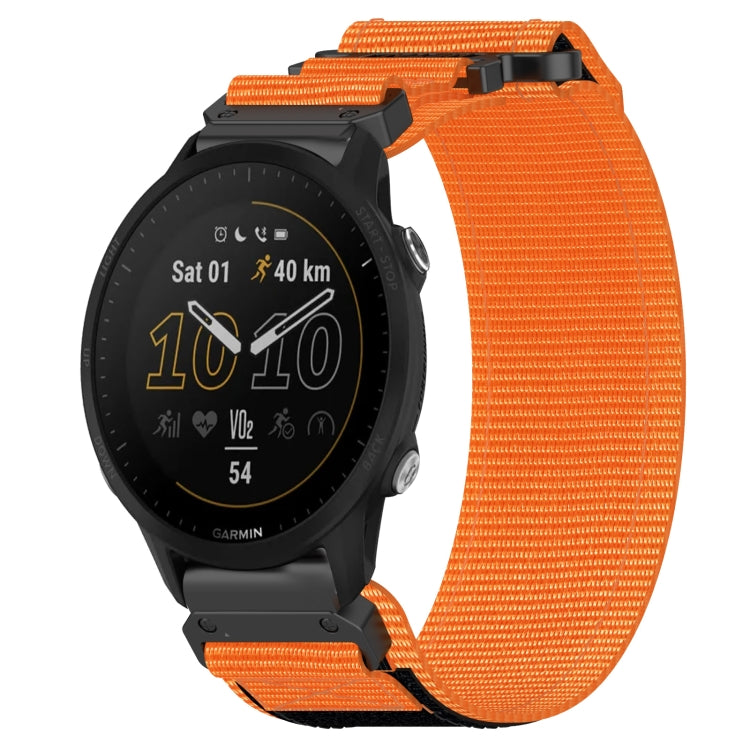 For Garmin Forerunner 955 22mm Nylon Hook And Loop Fastener Watch Band(Orange) by bashfashion