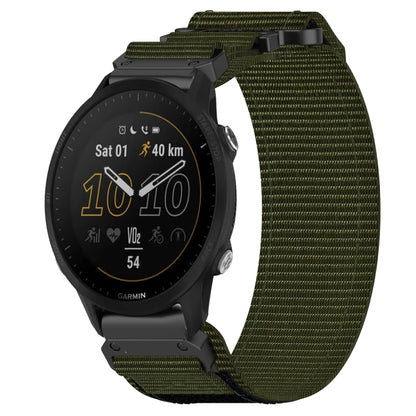 For Garmin Forerunner 955 22mm Nylon Hook And Loop Fastener Watch Band(Army Green) by bashfashion