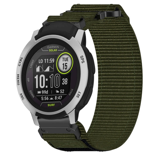 For Garmin Instinct 22mm Nylon Hook And Loop Fastener Watch Band(Army Green) by bashfashion