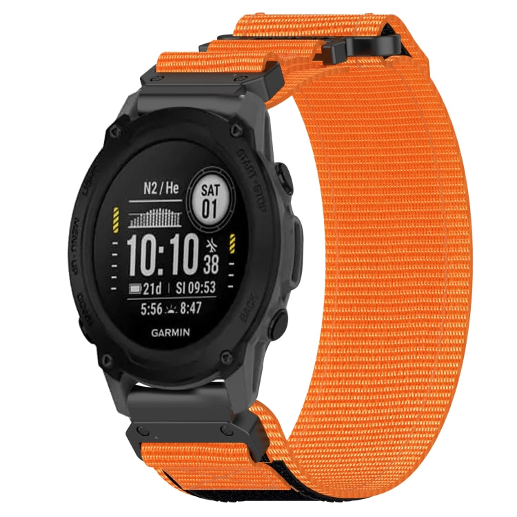 For Garmin Descent G1 22mm Nylon Hook And Loop Fastener Watch Band(Orange) by bashfashion