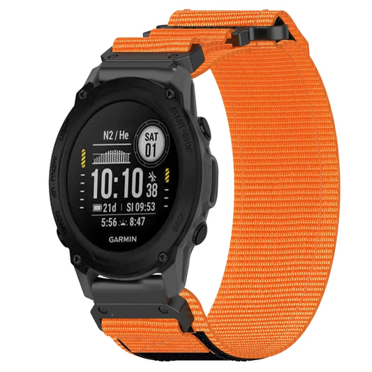 For Garmin Descent G1 22mm Nylon Hook And Loop Fastener Watch Band(Orange) by bashfashion