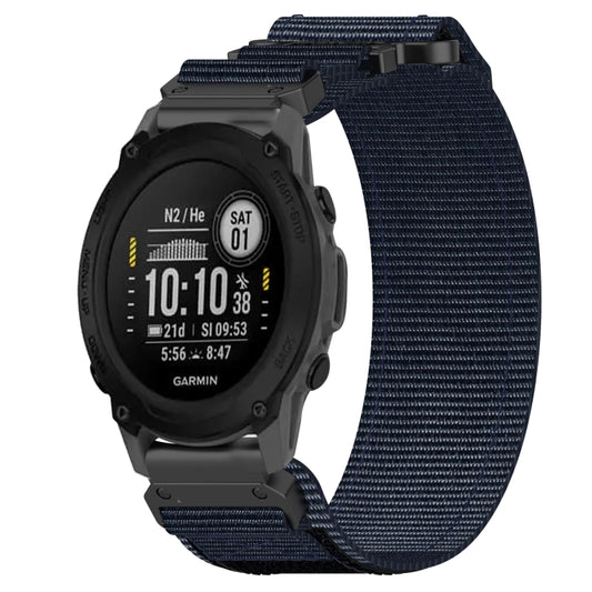 For Garmin Descent G1 22mm Nylon Hook And Loop Fastener Watch Band(Blue) by bashfashion