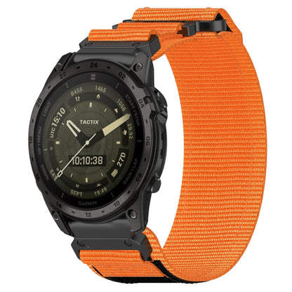 For Garmin Tactix 7 AMOLED 26mm Nylon Hook And Loop Fastener Watch Band(Orange) by bashfashion