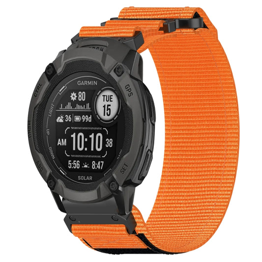 For Garmin Instinct 2X Solar 26mm Nylon Hook And Loop Fastener Watch Band(Orange) by bashfashion