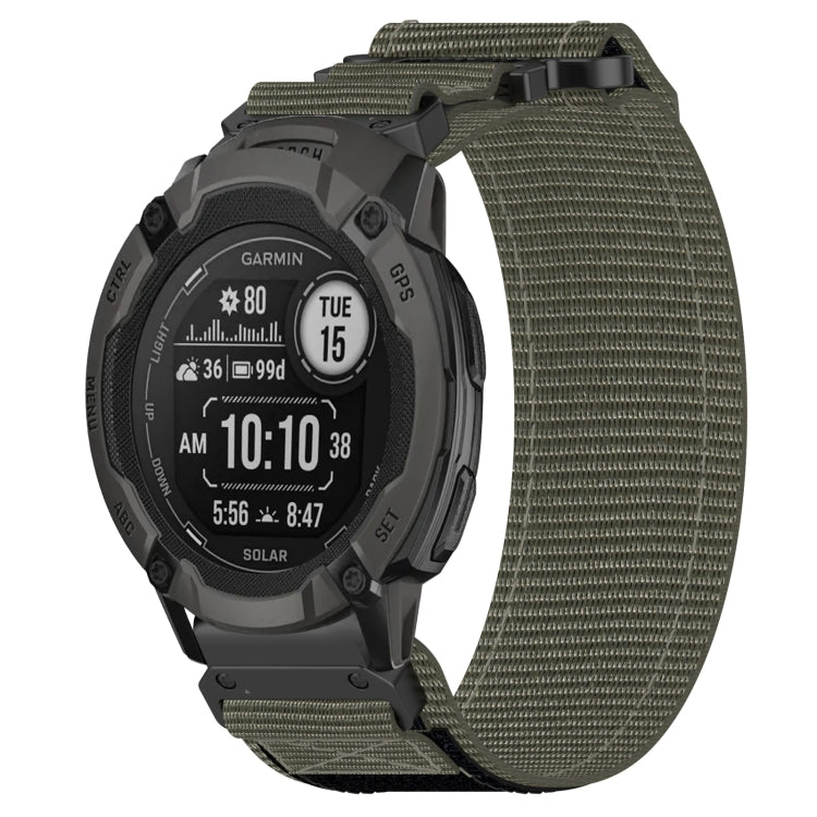 For Garmin Instinct 2X Solar 26mm Nylon Hook And Loop Fastener Watch Band(Grey) by bashfashion