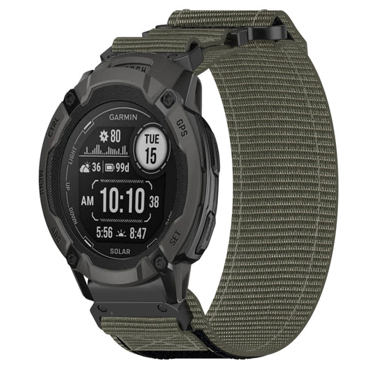 For Garmin Instinct 2X Solar 26mm Nylon Hook And Loop Fastener Watch Band(Grey) by bashfashion