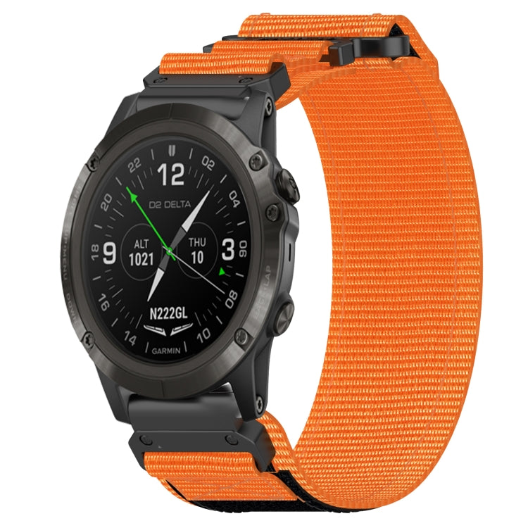 For Garmin D2 Delta PX 26mm Nylon Hook And Loop Fastener Watch Band(Orange) by bashfashion