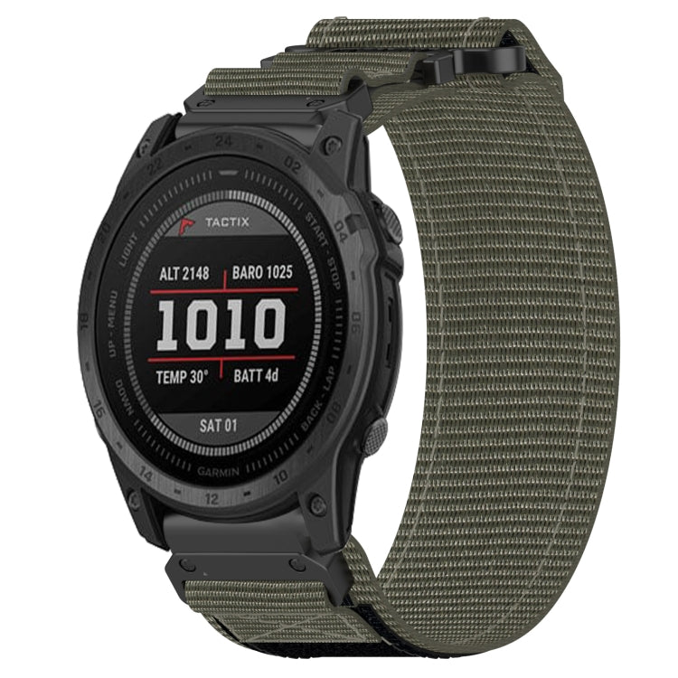 For Garmin Tactix 7 Pro 26mm Nylon Hook And Loop Fastener Watch Band(Grey) by bashfashion