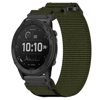 For Garmin Tactix Delta 26mm Nylon Hook And Loop Fastener Watch Band(Army Green) by bashfashion