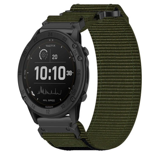 For Garmin Tactix Delta 26mm Nylon Hook And Loop Fastener Watch Band(Army Green) by bashfashion