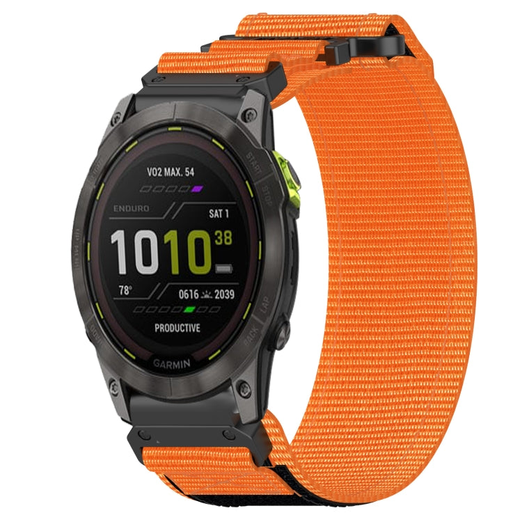 For Garmin Enduro 2 26mm Nylon Hook And Loop Fastener Watch Band(Orange) by bashfashion