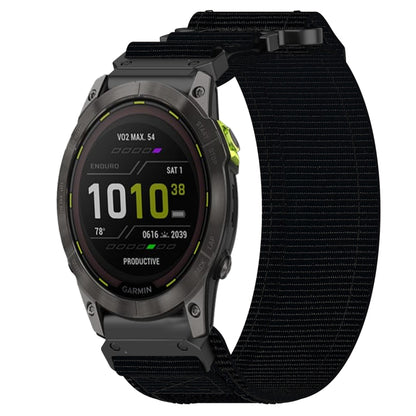 For Garmin Enduro 2 26mm Nylon Hook And Loop Fastener Watch Band(Black) by bashfashion