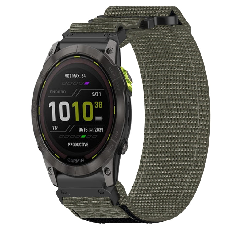 For Garmin Enduro 2 26mm Nylon Hook And Loop Fastener Watch Band(Grey) by bashfashion