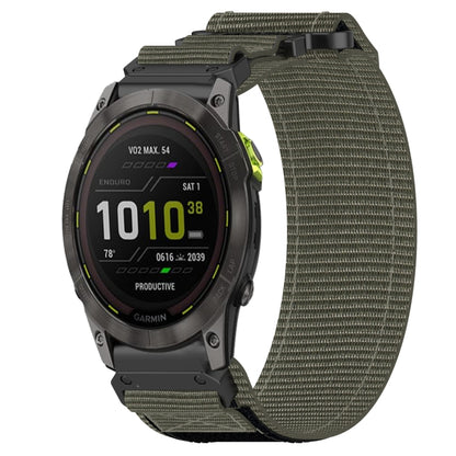 For Garmin Enduro 2 26mm Nylon Hook And Loop Fastener Watch Band(Grey) by bashfashion