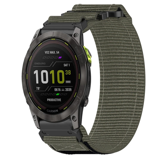 For Garmin Enduro 2 26mm Nylon Hook And Loop Fastener Watch Band(Grey) by bashfashion