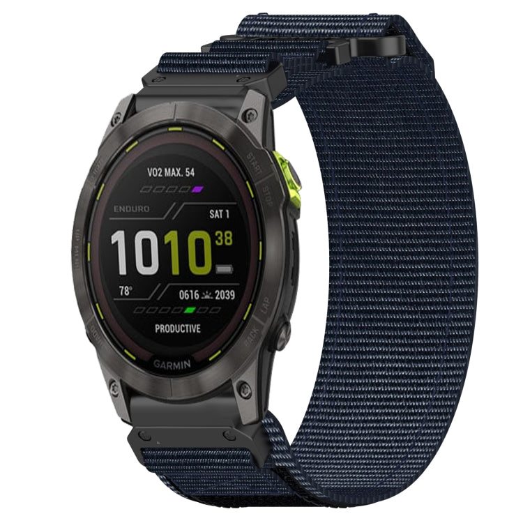For Garmin Enduro 2 26mm Nylon Hook And Loop Fastener Watch Band(Blue) by bashfashion