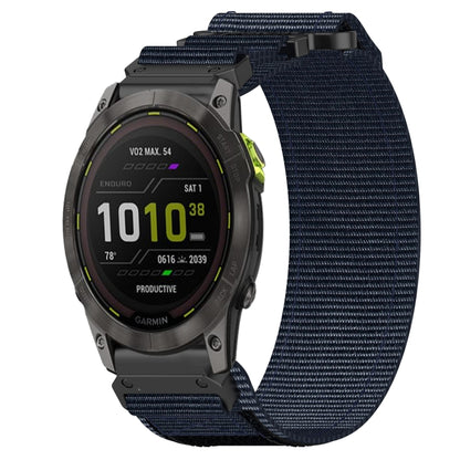 For Garmin Enduro 2 26mm Nylon Hook And Loop Fastener Watch Band(Blue) by bashfashion