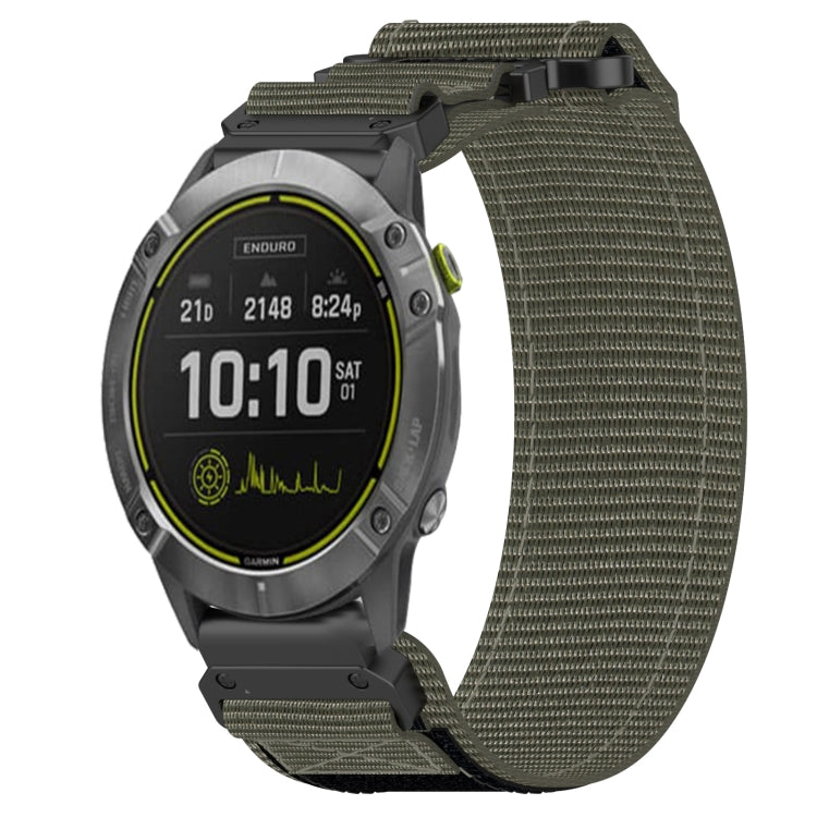 For Garmin Enduro 26mm Nylon Hook And Loop Fastener Watch Band(Grey) by bashfashion