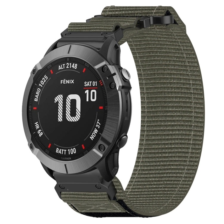 For Garmin Fenix 6X Pro 26mm Nylon Hook And Loop Fastener Watch Band(Grey) by bashfashion