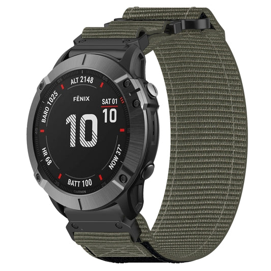 For Garmin Fenix 6X Pro 26mm Nylon Hook And Loop Fastener Watch Band(Grey) by bashfashion