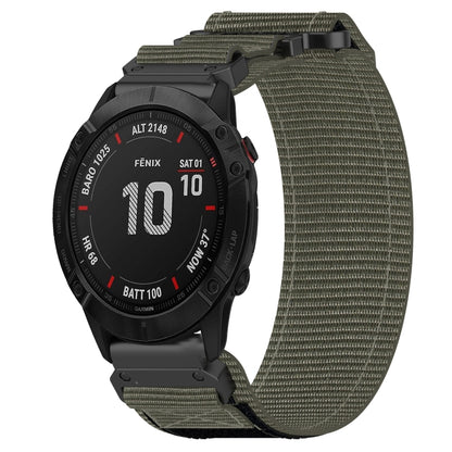 For Garmin Fenix 6X Sapphire 26mm Nylon Hook And Loop Fastener Watch Band(Grey) by bashfashion