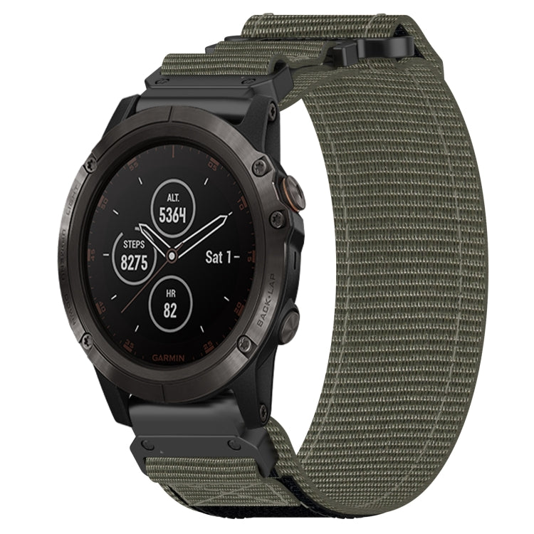 For Garmin Fenix 5X Plus 26mm Nylon Hook And Loop Fastener Watch Band(Grey) by bashfashion