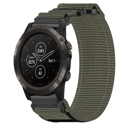 For Garmin Fenix 5X Plus 26mm Nylon Hook And Loop Fastener Watch Band(Grey) by bashfashion