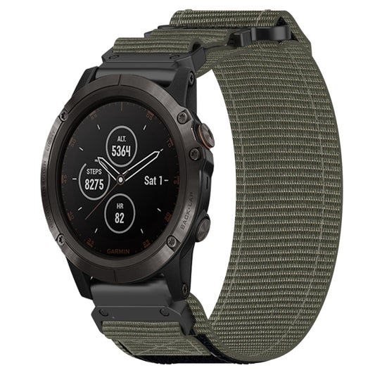 For Garmin Fenix 5X Plus 26mm Nylon Hook And Loop Fastener Watch Band(Grey) by bashfashion