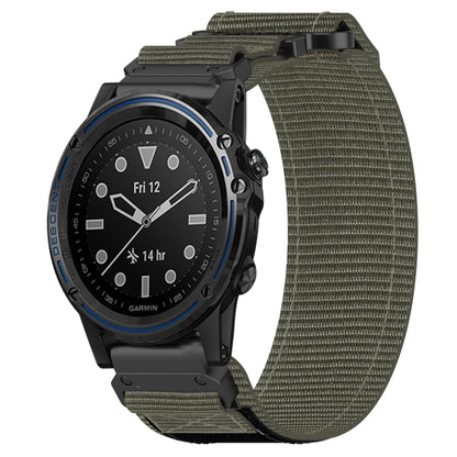 For Garmin Descent MK 1 26mm Nylon Hook And Loop Fastener Watch Band(Grey) by bashfashion