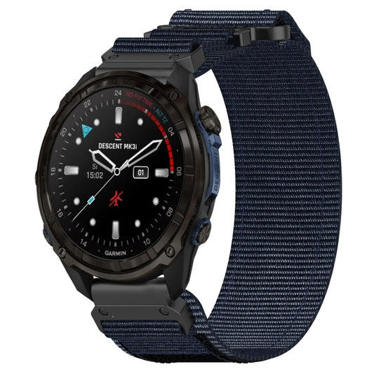 For Garmin Descent Mk3 43mm 20mm Nylon Hook And Loop Fastener Watch Band(Blue) by bashfashion