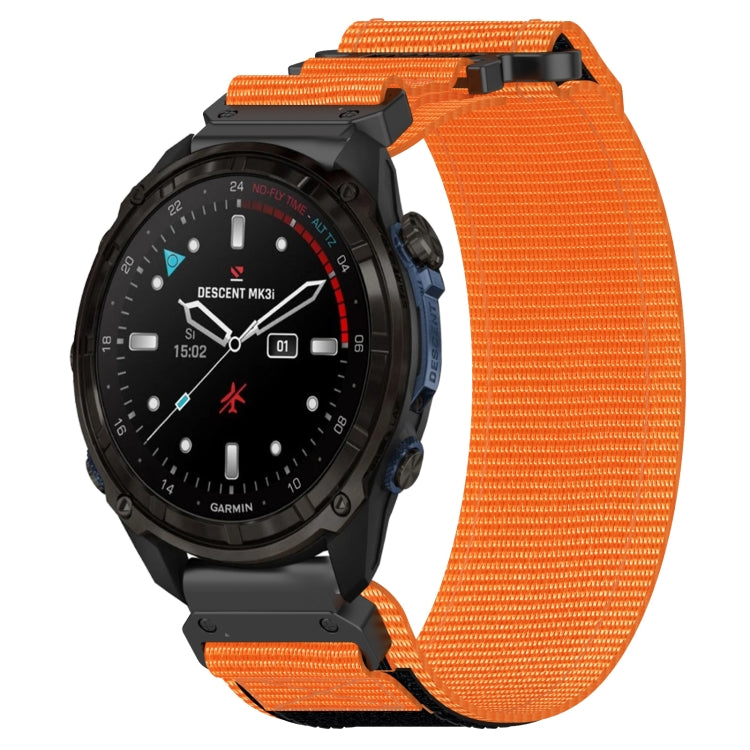 For Garmin Descent Mk3i 43mm 20mm Nylon Hook And Loop Fastener Watch Band(Orange) by bashfashion