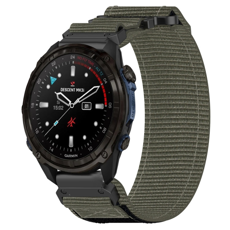 For Garmin Descent Mk3i 43mm 20mm Nylon Hook And Loop Fastener Watch Band(Grey) by bashfashion
