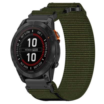For Garmin Fenix 7S Pro 42mm 20mm Nylon Hook And Loop Fastener Watch Band(Army Green) by bashfashion