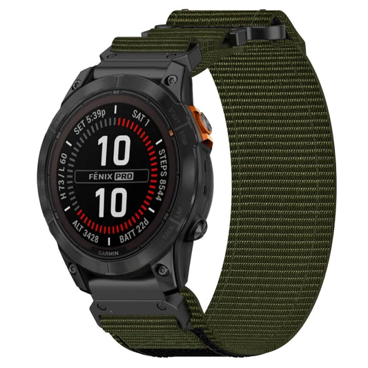 For Garmin Fenix 7S Pro 42mm 20mm Nylon Hook And Loop Fastener Watch Band(Army Green) by bashfashion
