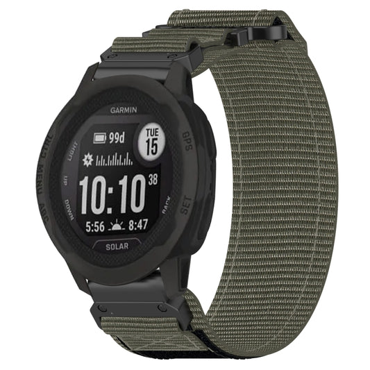 For Garmin Instinct 2S 20mm Nylon Hook And Loop Fastener Watch Band(Grey) by bashfashion