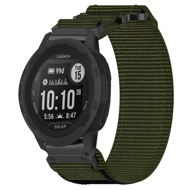 For Garmin Instinct 2S 20mm Nylon Hook And Loop Fastener Watch Band(Army Green) by bashfashion