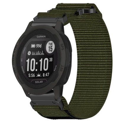 For Garmin Instinct 2S 20mm Nylon Hook And Loop Fastener Watch Band(Army Green) by bashfashion
