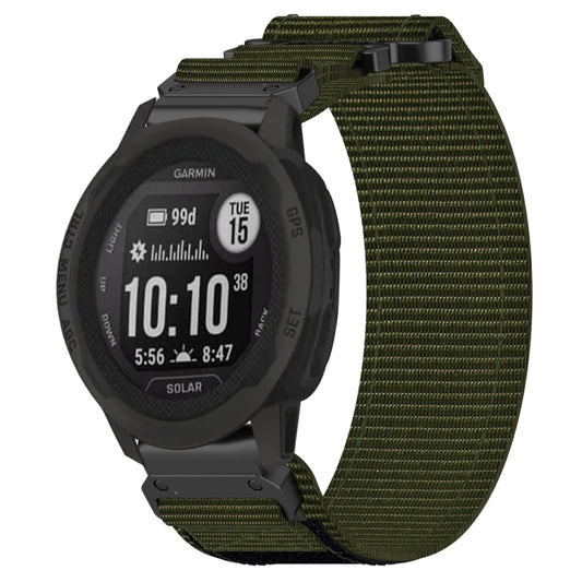 For Garmin Instinct 2S 20mm Nylon Hook And Loop Fastener Watch Band(Army Green) by bashfashion