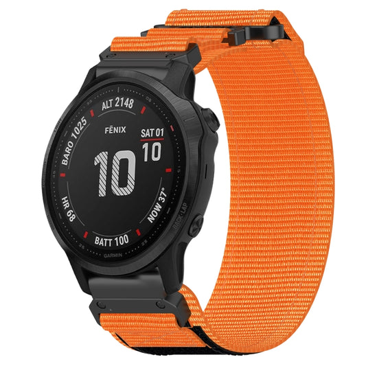 For Garmin Fenix 6S Pro 20mm Nylon Hook And Loop Fastener Watch Band(Orange) by bashfashion